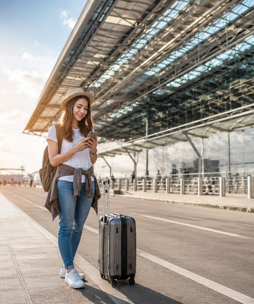 Saily eSIM Thailand Review 2026: 7 Excellent Reasons to Use It 3 Traveller using a Saily eSIM after arriving in Thailand