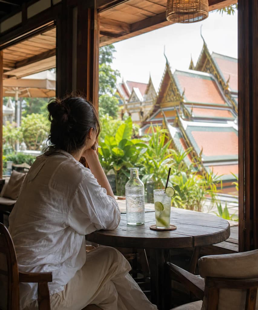 1st Time Visiting Bangkok Old City: Everything You Need to Know 30 traveller-resting-shaded-cafe-bangkok-old-city