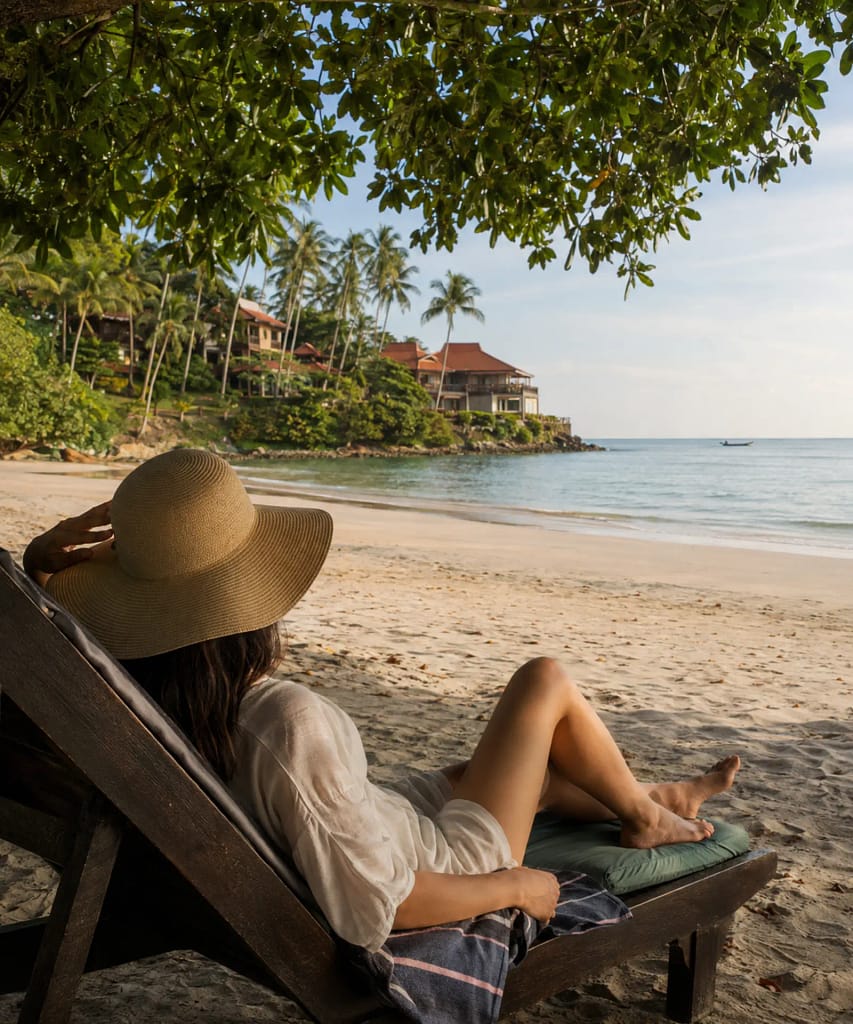 Hotel and Beach Bungalow at Lanta Resort Review 9 elaxing-long-beach-koh-lanta