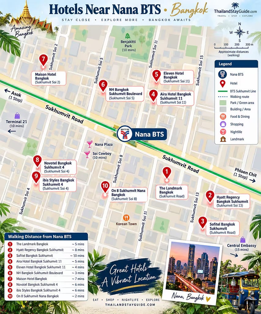 10 Best Hotels Near Nana BTS Bangkok 3 Bangkok Hotels Near Nana BTS Map