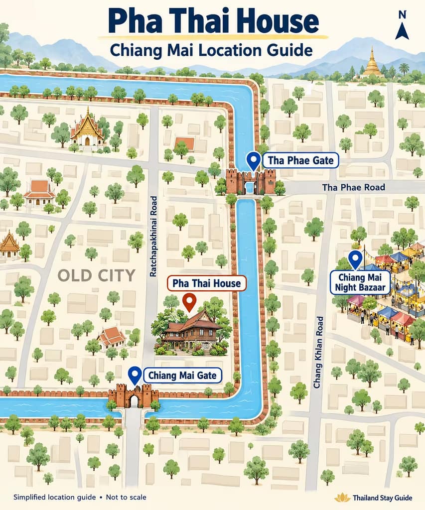 Pha Thai House Chiang Mai Review 2026, Should You Stay Here? 5 Pha Thai House, Chiang Mai Gate, Tha Phae Gate and the Night Bazaar