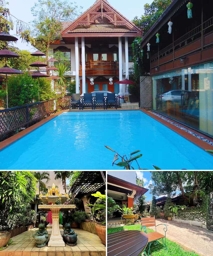 Pha Thai House Chiang Mai Review 2026, Should You Stay Here? 7 Pha Thai House Chiang Mai outdoor swimming pool and surrounding seating