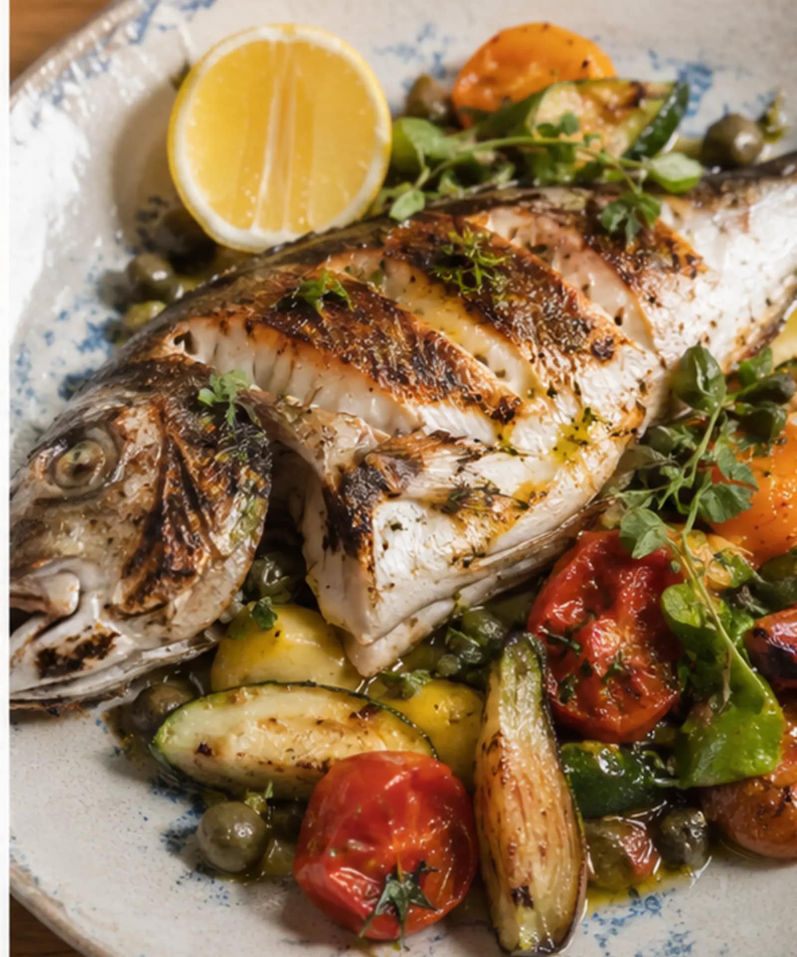 10 Best Restaurants in Koh Phangan for First-Time Visitors 32 Mediterranean grilled fish with vegetables at BASIL Koh Phangan