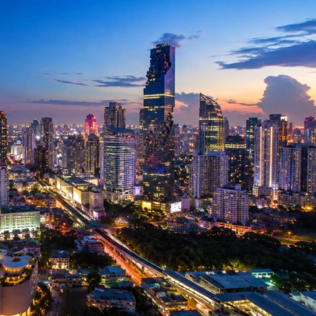 10 Days in Thailand Bangkok and Phuket Itinerary 13 Thailand-Bangkok skyline at night during a first Thailand trip