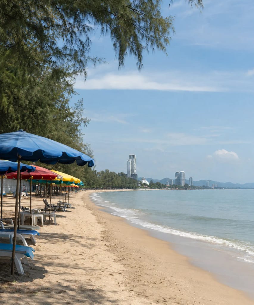 Cha Am My House Review: Is This Budget Hotel Near Cha-Am Beach Worth Booking? 4 Sandy Cha-Am Beach and the Gulf of Thailand on a bright day