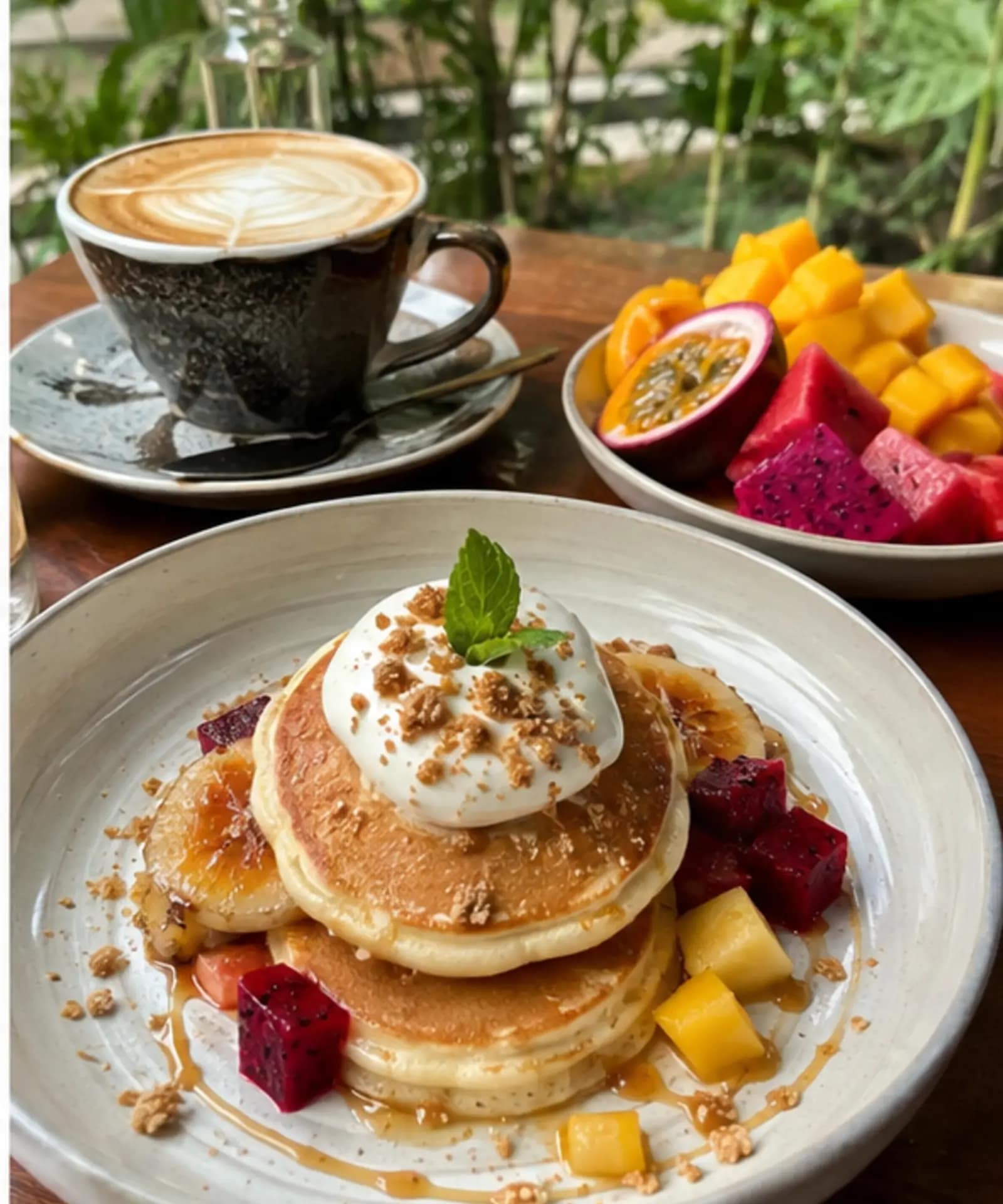 10 Best Restaurants in Koh Phangan for First-Time Visitors 27 Pancakes coffee and tropical fruit at Kontainer Koh Phangan