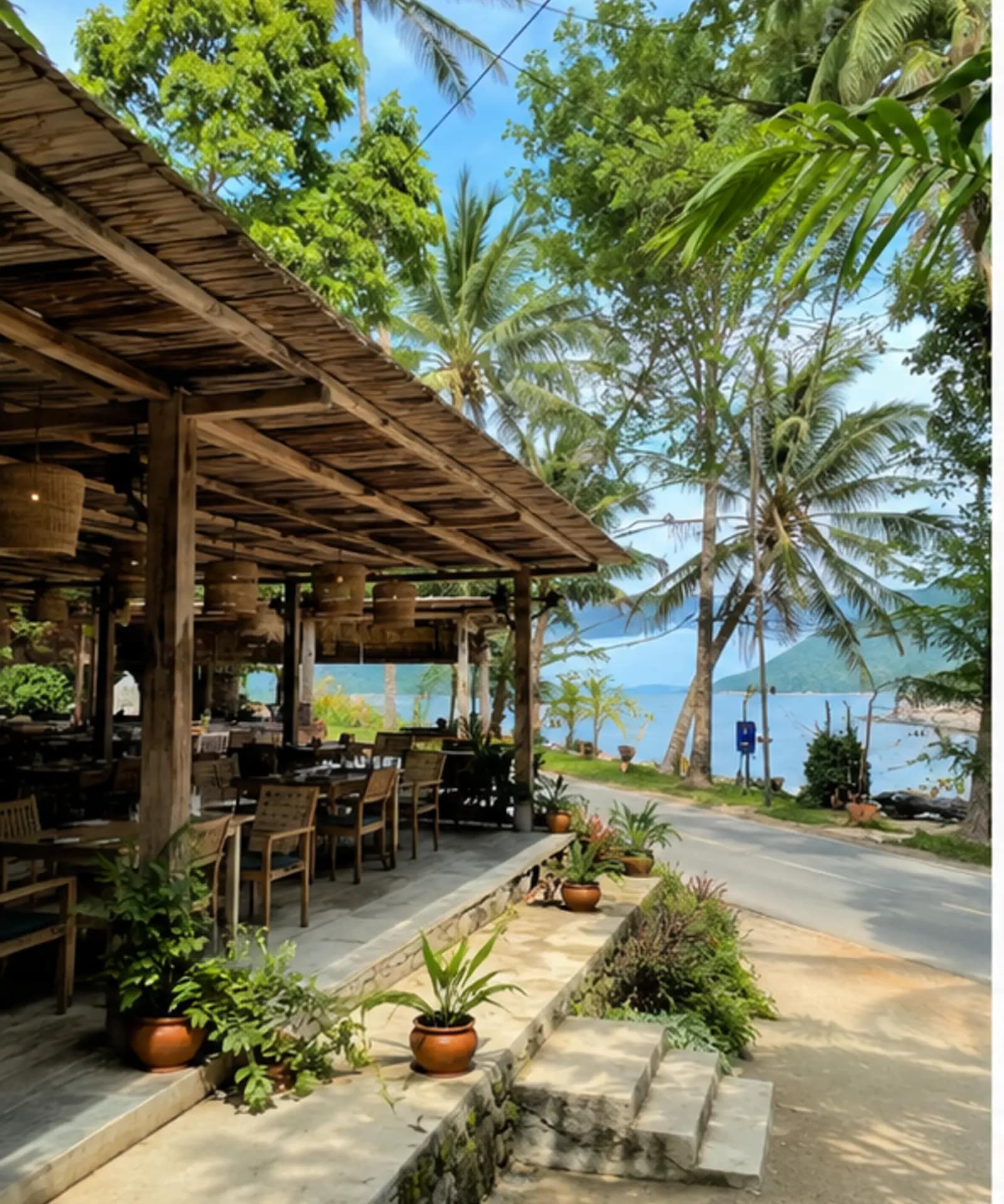 10 Best Restaurants in Koh Phangan for First-Time Visitors 40 Tropical roadside exterior of La Terrazza Koh Phangan
